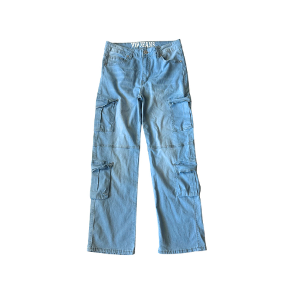 VIP Jeans Cargo Stretch Denim Light Blue Women’s Size 9/10 Utility